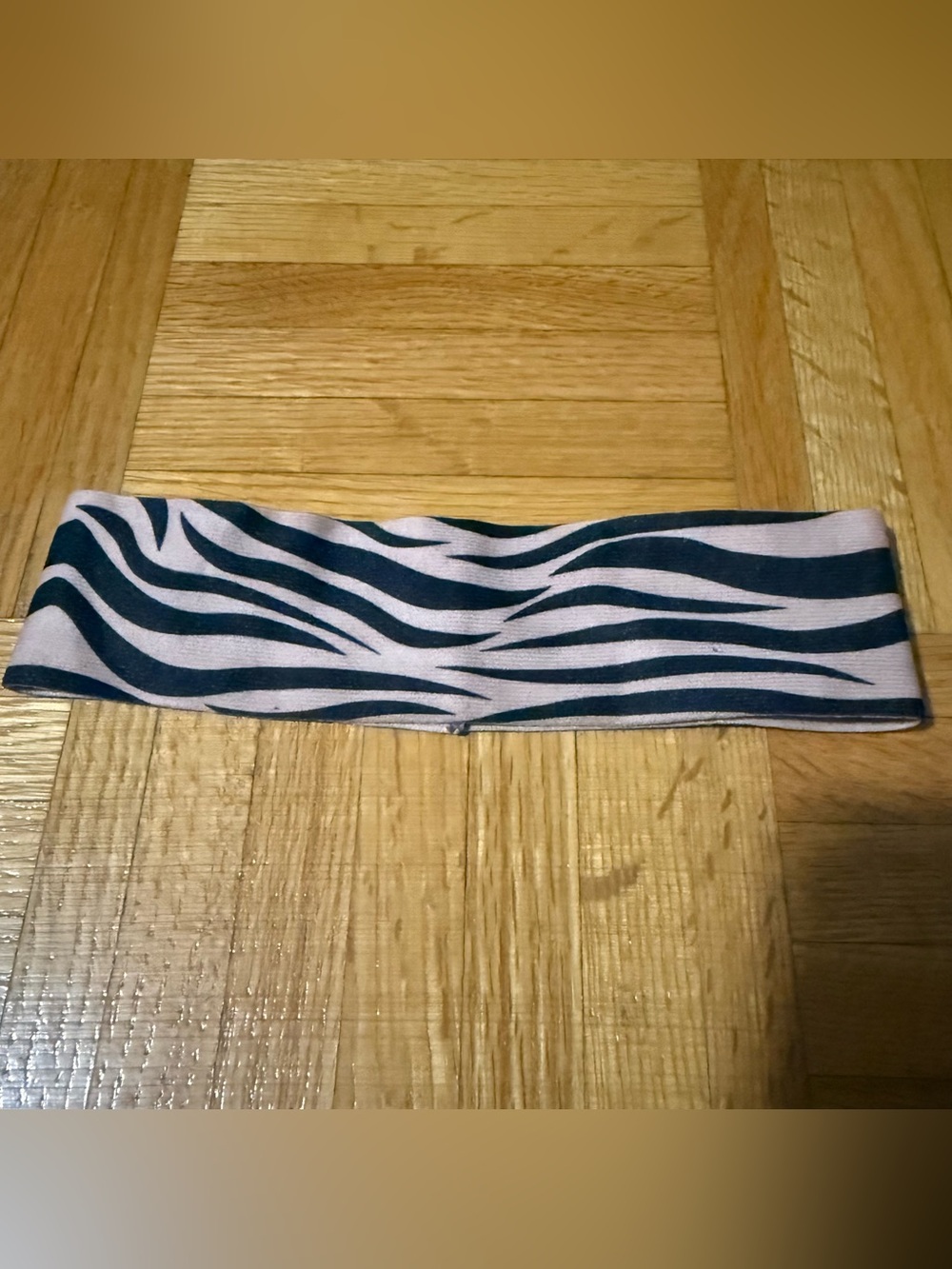 Zebra Print Stretch Headband in Light Pink and Black